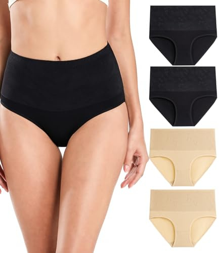 wirarpa Bauchweg Unterwäsche Damen Baumwolle Slips 4er Pack