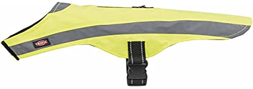 TRIXIE Sicherheitsweste für Hunde Gr. M, Rücken 45 cm – neongelb | Reflektierender Hundemantel als Leuchtweste – mit Klettverschluss und Bauchgurt für sicheren Sitz beim Gassigehen