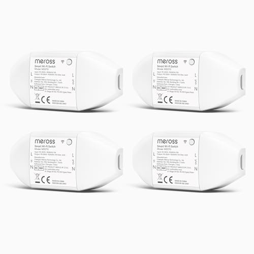 Meross Universal-WLAN-Schalter, Sprachsteuerung mit Alexa, 4 Stück | Fern- und Sprachsteuerung mit Google Assistant und SmartThings, DIY-Smart-Home für elektrische Haushaltsgeräte