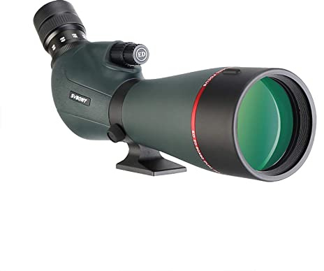 Svbony SV406P ED Spektiv, Vogelbeobachtung Sportschützen 20-60x80 | für Wildtierbeobachtung, Wildlife, ED-Glas, BAK4 Prisma, Dual Focus, FMC Optik, 1,25'' Wechselokular, Wasserdicht