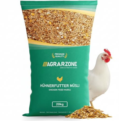 Agrarzone Hühnerfutter Müsli 20 kg - Artgerechtes Körner Futter für Hühner, Laufenten und Geflügel - 100% Gentechnikfreies Geflügelfutter 20kg - Qualitätsfutter aus Österreich