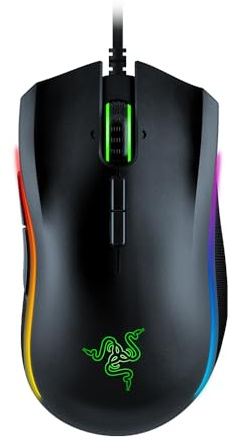 Razer Mamba Elite - Kabelgebundene Gaming Maus mit Chroma RGB Beleuchtung für PC / Mac (Optischer 5G-Sensor, mechanische Switches, 9 programmierbare Tasten) Schwarz