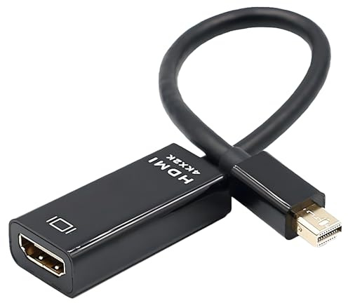 Leloco 4K Mini DisplayPort auf HDMI Adapter,Mini DP auf HDMI Adapter Konverter Konverter Für Thunderbolt 2, MacBook Pro, MacBook Air, iMac, Surface Pro Mehr Schwarz