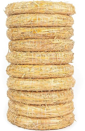 10er Set Strohkranz / Strohrömer Ø 25 cm, 4 cm stark – DIY & Advent | natürliches Stroh - Basis für Adventskränze, Türkränze & saisonale Kränze - zum Basteln & für kreative Dekoprojekte