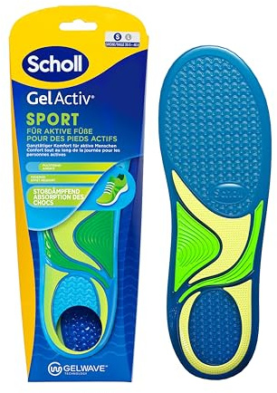 Scholl GelActiv Sport-Einlegesohlen für Frauen, Ganztägig komfortable Laufschuheinlegesohlen für frische und kühle Füße, super Stoßdämpfung und Federung mit GelWave-Technologie, Größe 35.5-40.5
