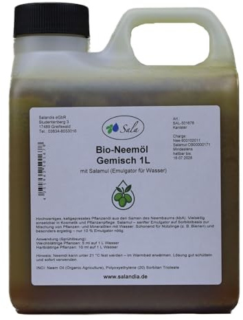 Sala BIO-Neemöl kaltgepresst mit Salamul Emulgator fertig gemischt 1 L 1000 ml Kanister