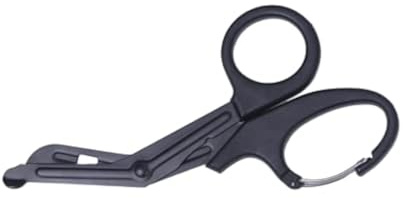 Feloyal Schere Scissors EMT Bent 7,7 Zoll Matt Titanbeschichteter Edelstahl Schere oder Gaze (Schwarz)