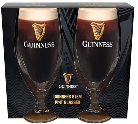 Shamrock Gift Company Guinness Pint-Gläser mit Stiel, 2 Stück