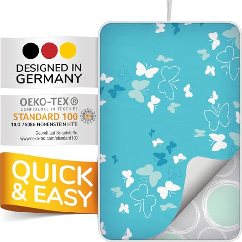 smart&gentle Bügelmatte für Dampfbügeleisen 100x65cm Designed in Germany - rutschfeste Bügelunterlage für Tisch, Bügeldecke für Tisch mit Hitze- und Feuchtigkeitsschutz