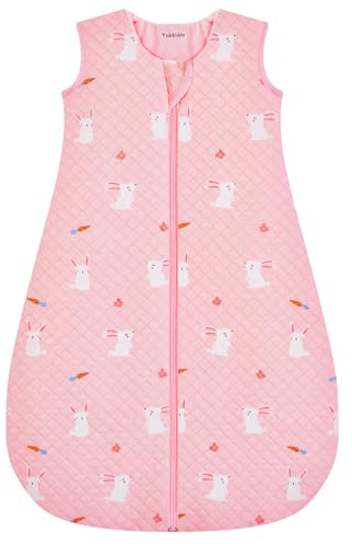 Yukkidds Schlafsack Baby 2.5 Tog Winter Baumwolle Babyschlafsack Warm Winterschlafsack Neugeborene im 6-12 Monate Perfekte für Winter,Rosa