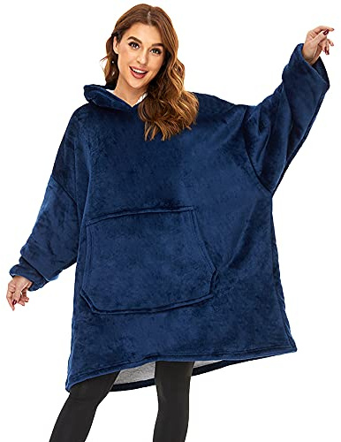 Gentlewarm übergroße Hoodie Sweatshirt mit Kapuze, Tragbare Decken Super Weich und bequem Flanell Oversized Hoodie Decke OneSize für Damen, Teenager mädchen