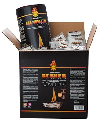 Burner Firestarter Combi Anzünder 500 Stück geruchslos für Grill, Kamin, Ofen und Kamine, 500 Beutel