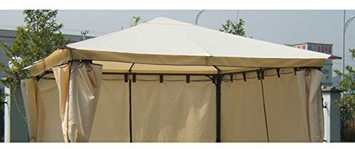 Pavillon Venezia Ersatzdach écru, Polyester PVC-beschichtet Gartenmöbel Gartenpavillon Pavillonersatzdach Pavillonzubehör