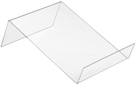Zeigis - DIN A5 Buchstütze Flach aus Acrylglas - Transparenter Buchständer | UV-beständiges Acryl, kein vergilben, glänzende Seitenkanten, geneigt, für Bücher oder andere Waren und Produkte