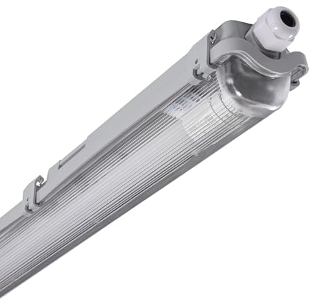 proventa LED Feuchtraumleuchte 18W 120 cm – IP65 – 2160 Lumen neutralweiß 4000K – Perfekt für Werkstatt, Keller, Carport und Bad - Steckklemme - Kabelverschraubung bis NYM-J 3x2,5mm²