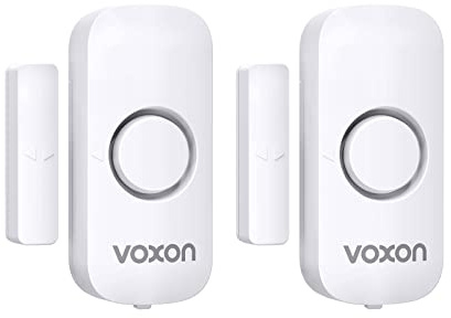 VOXON Türalarm Fensteralarm, Einbruchschutz Türalarmsensor, 2-in-1-Alarm und Türklingel, Drahtlose Home Security Alarmanlage für Haus, Hotel, Schwimmbad, Garage（2er-Pack）