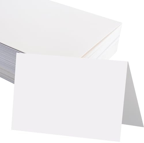 JAGERGREEN 50 Klappkarten Blanko 12x17 Falt-Karten Weiß 200 g/m², 127x178mm Leere Doppel-Karten zum Selbstgestalten für Einladungen, Hochzeit Briefumschläge B6, DIY Grußkarten