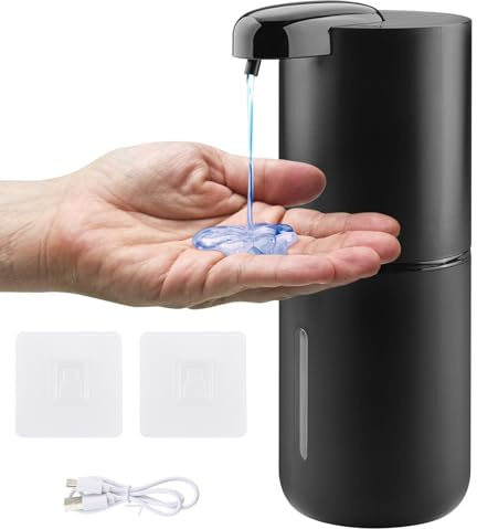 Beihre Seifenspender Automatisch, 360ML Wandbefestigung Elektrischer Gel Soap Seifenspender mit Sensor USB Aufgeladen Werden für Küchen Bäder Schulen Hotels,Büro