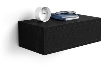 MOBILI FIVER, Riccardo Nachttisch, Esche, Schwarz, Made In Italy