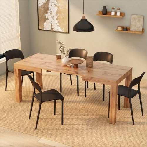 MOBILI FIVER, First ausziehbarer Tisch, 120(200) x80 cm, rustikale Eiche, Made In Italy