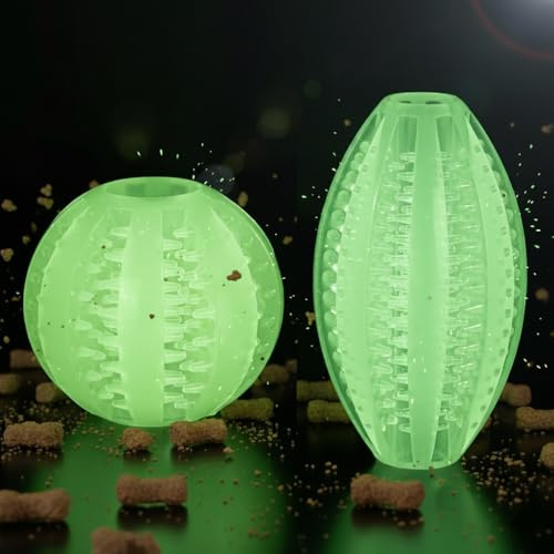 Fuzzl Super Glow Hundespielzeug-Set - 2 Leuchtende Spielbälle mit Leckerli-Funktion