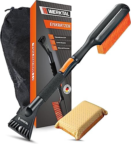 WERKTAL - Eiskratzer [MAX] Auto mit Besen - Effektiver Auto Eiskratzer [Teleskop] - Ultra Schneebesen Auto - Innovativer Scheibenkratzer Auto mit Eisbrecher Funktion [Version 2025 Extra Stabil]