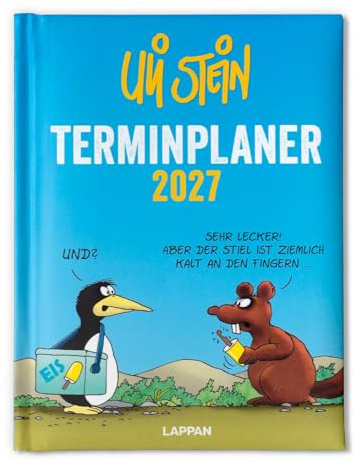 Uli Stein Terminplaner 2027 - Wochenkalender mit Leseband | Handliches Kalenderbuch mit viel Platz für Termine - lustige Uli Stein Cartoons - 12,5 x 16,5 cm - 5 Postkarten als Extra
