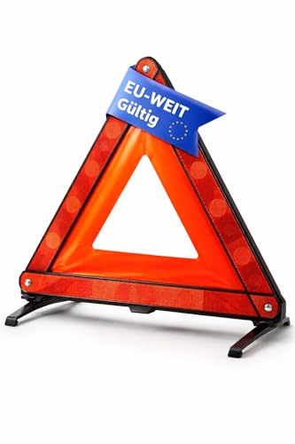 OwnWheel Notfalldreieck Warndreieck ECE R27 Auto & PKW 2026 - Rot - Notfall Pannendreieck - für StVO - bei Unfall & Panne