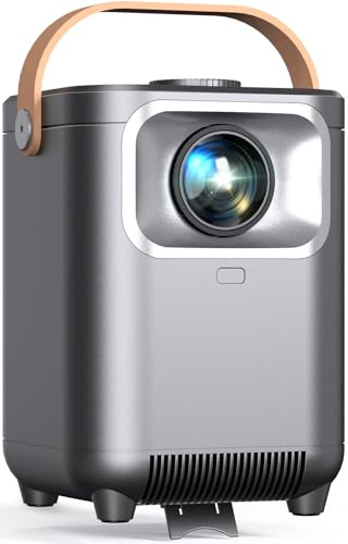 Puxinat Beamer, Elektrischer Fokus/Auto Trapezkorrektur WiFi 6 BT5.2 Mini Beamer 4K Full HD 1080P Unterstützt, 50% Zoom Tragbar für Heimkino/Outdoor, Kompatibel Mit TV Stick/Laptop/Smartphone