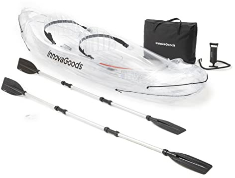 Transparentes aufblasbares Kajak mit Zubehör Paros InnovaGoods 312 cm 2 Plätze
