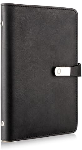 GrueGard Visitenkarten Aufbewahrung, PU Leder Visitenkartenmappe Visitenkartenhalter, Hülle für Visitenkarten Buch 120 Karten，Business Card Organizer Holder für Büro, Reisen, Schwarz