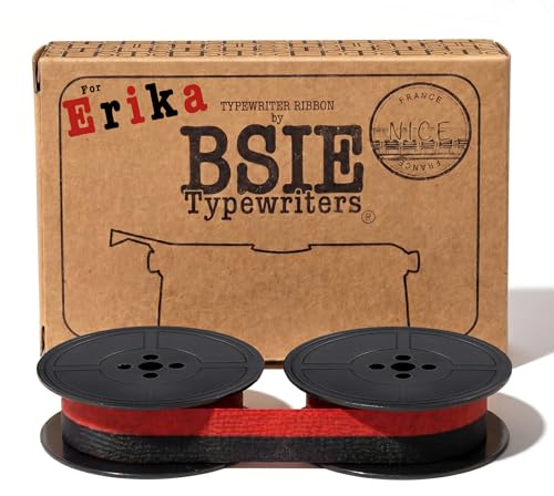 BSIE Typewriters – Erika Schreibmaschinen-Farbband Schwarz & Rot – Passend für Erika 5, Erika 9, Erika 10, Erika 30, Erika 42, Naumann – GR1 / DIN 2103 / DIN 32755 – Getestet in Nizza, Frankreich