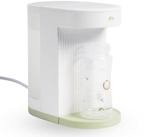 Bebeconfort Instant-Flaschenzubereiter Baby, Genaue Temperatur in Sekunden, Der Leise, Schnelle Babyflaschenzubereiter, Heißwasserspender (80°), 1,1-l-Tank, Integr. Speicher, Selbstreinigend, Kompakt