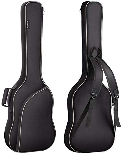 CAHAYA Elektrische Bass Gitarrentasche Gigbag Rucksack Gepolsterter Weicher Gitarrenkoffer ca. 8 mm Polsterung geeignet für 43 Zoll und 46 Zoll E-Bass Gitarre Schwarz CY0202-2