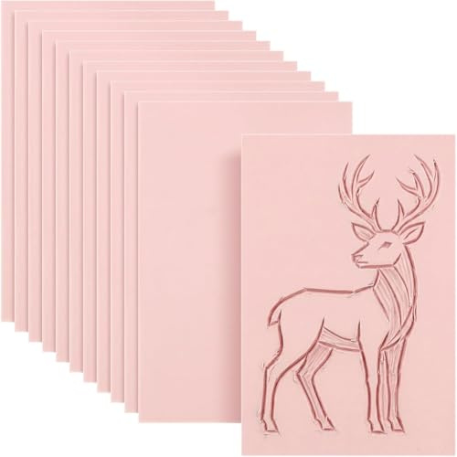 KikoSpark 12 Stück 4 X 6 Große Linoleumblöcke Aus Gummi für Druckgrafik - Komplettes Stempel-Schnitzset, Ideal für Linolschnitt-Druck, DIY