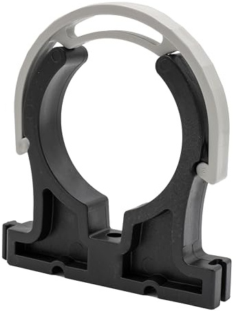 Baumaxxe PVC Rohrschellen 75mm mit Verschlussbügel - 10 Stück - bm050 | Rohrklemmen 75mm mit Schraubloch und Steckverbinder für PVC Rohr 75mm, Poolverrohrung, Druck- und Saugleitungen