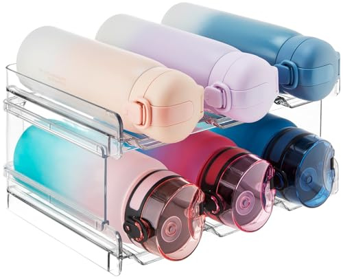 Lifewit Stapelbarer Flaschenhalter Weinflaschen Halter Weinregal Wein for 6 Flaschen, Gefrierschrank, Vorratskammer - Kunststoff-Wasserflaschenhalter für Küchenarbeitsplatte, Schrank