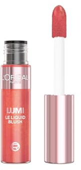 L'Oréal Paris Flüssiger Blush mit einem frisch schimmernden Farbglanz, Für alle Hauttypen, Farbintensiver Glow, Lumi Le Liquid Blush, Glowy True Rose 630, 11 ml
