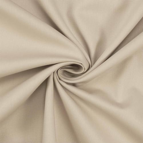Baumwollstoff Popeline, 100% Baumwolle, Stoff zum Nähen, uni sand (Länge am Stück: ab 50cm / Breite: 148cm)
