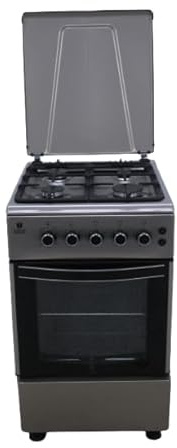 Gasline Gas Standherd 50cm SHGG5060AZU 4 flammig, Gasbackofen mit Thermostat, Grill und Umluft Propangas/Erdgas