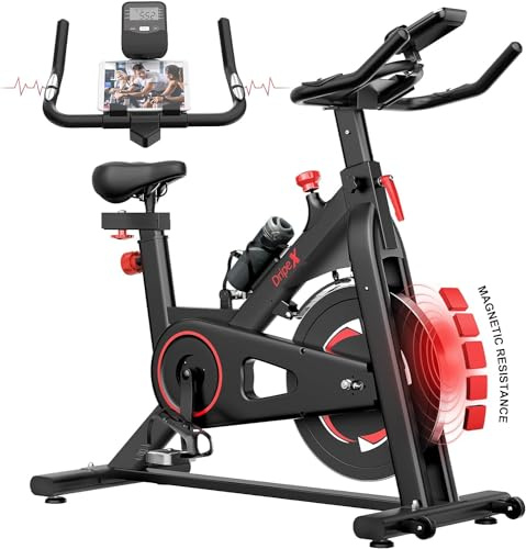 Dripex Heimtrainer Fahrrad mit Magnetischem Widerstand, Leises Indoor Fitnessbike mit Herzfrequenzmonitor&LCD Monitor, Stationäre Fahrräder für zu Hause mit 8KG Schwere Schwungrad, Max.150kg