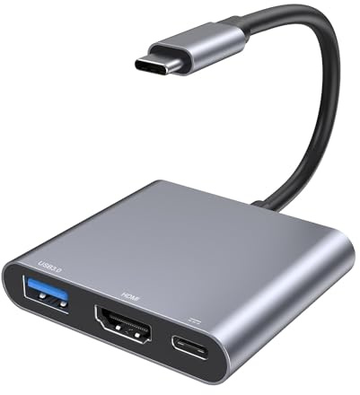 USB C HDMI Adapter, USB-C Digital AV Multiport Hub mit 4K HDMI, USB 3.0 & 100W PD, Typ C auf Hdmi Adapter für MacBook Pro/Air, iPad Pro/Air, Samsung, Surface, HP
