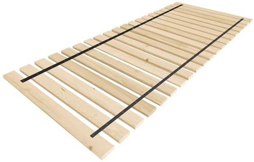 Lermowood Rollrost 90 x 200cm (20 Latten) - Extrem stabil, Massivholz - Lattenrost Bettrost Holzlatten Latten Rost