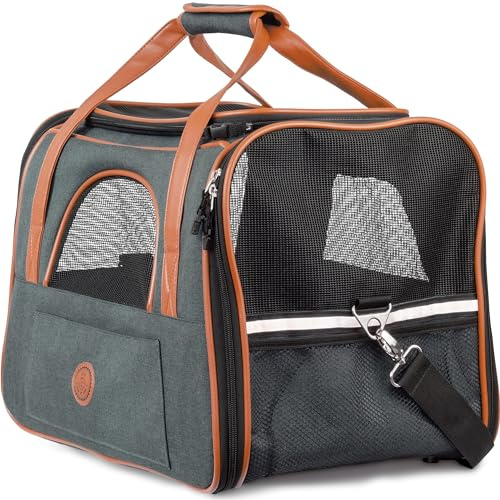 HUND IST KÖNIG Hundetasche-Katzentasche bis 6kg Hundebox/Transportbox Katze | Hundebox faltbar - hochwertige Hundetragetasche / Katzentransportbox - Transportbox Hund - Katzen Transportboxen / Katzenbox
