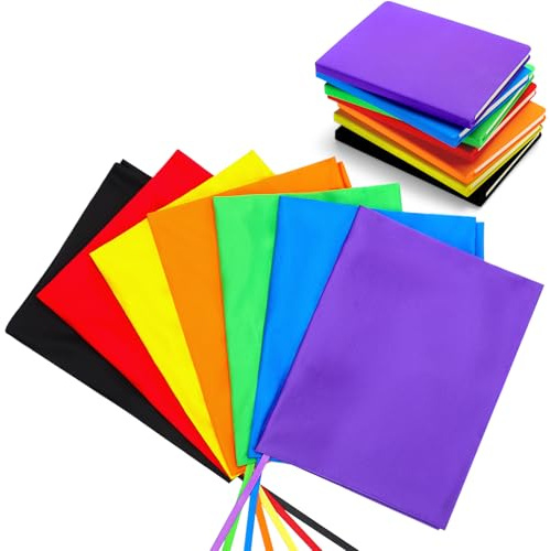 TOBWOLF 7PCS Dehnbare Bucheinbände, Waschbare Schutzhülle aus Stoff | Schützt Bücher vor Kratzern | solider sortierter Buchschutz | strapazierfähige für die meisten Hardcover-Bücher