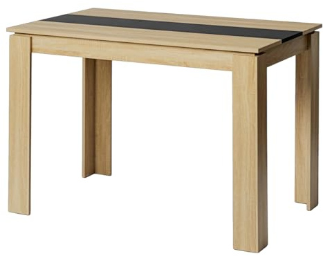 FURNITABLE Esstisch, Esszimmertisch Holztisch für Küche, Minimalistisches Design, Esstisch für 4, 110x70x75cm, Eiche und Schwarz