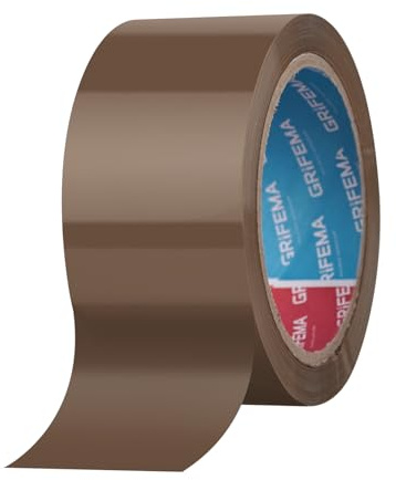 GRIFEMA GA4004-1, Geräuscharmes Paketklebeband, Paketband für Versand, Umzug und Lagerung, Braun Verpackungsband, 66 m x 50 mm