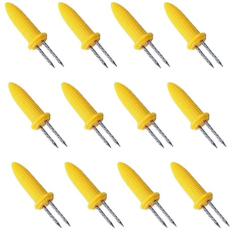 Voarge 12 stücke Maiskolben Halter, Edelstahl Maiskolben Spieße, Maiskolbenhalter Mais Picks für BBQ, Grillen, Zuhause, Kochen, Fruit Forks