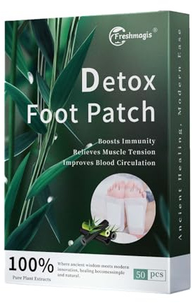 50PCS Detox Pflaster, Entgiftungspflaster Füße, Detox Fußpflaster zur Entgiftung für besseren Schlaf, rein natürliche fusspflaster zum entgiften, Deep Cleansing Foot Pads, Detox Patches