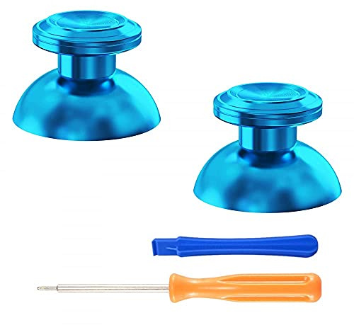 eXtremeRate Aluminium Thumbsticks für ps5 Controller, Custom Metall Analog Stick Buttons Joysticks Zubehör für ps4 Controller(Blau)-KEIN Controller